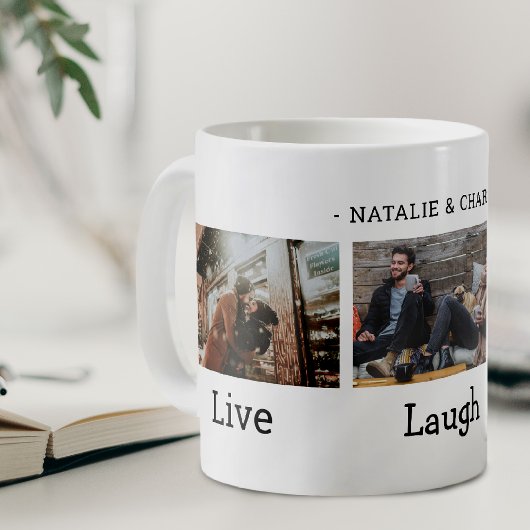Live-Laugh Liebe FotoCollage Kaffeetasse
