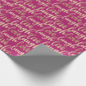 Live-Laugh Liebe Imitate Gold Lettern Magenta Geschenkpapier (Ecke)