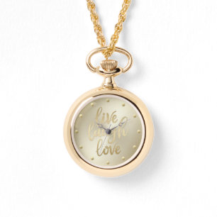Live-Laugh Liebe Imitate Gold Letters Armbanduhr