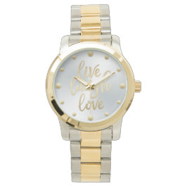 Live-Laugh Liebe Imitate Gold Letters Armbanduhr