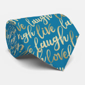Live-Laugh Liebe Imitate Gold Letters Blue Krawatte (Gerollt)