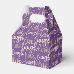 Live-Laugh Liebe Imitate Gold Letters Lila Geschenkschachtel