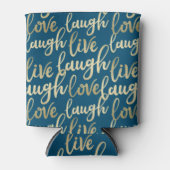 Live-Laugh Liebe Imitate Gold Letters Ocean Blue Dosenkühler (Vorderseite)