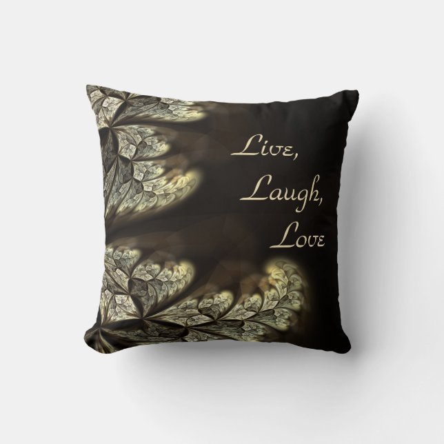 LIVE, LAUGH, LIEBE Inspiration Design Kissen (Vorderseite)
