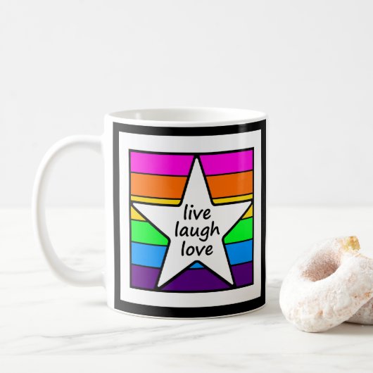 Live-Laugh-Liebe Kaffeetasse (Mit Donut)