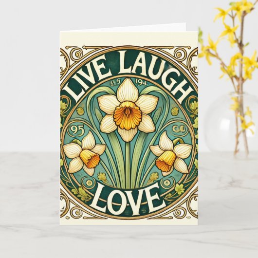 Live-Laugh-Liebe Karte (Gelbe Blume)