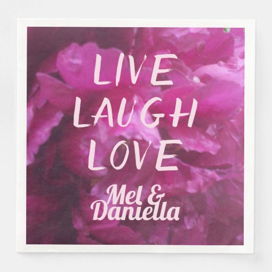 Live-Laugh Liebe Lila Peñon Floral Serviette (Vorderseite)