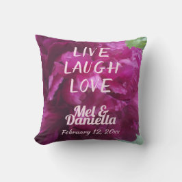 Live Laugh Liebe Lila Peony Kissen