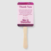 Live Laugh Liebe Lila Peony Wedding Danke Fächer (Rückseite)