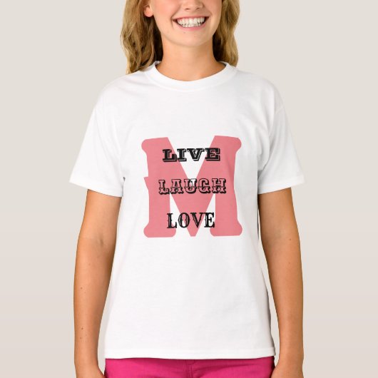 LIVE LAUGH LIEBE MONOGRAM LILA MODERNER SPASS T -  T-Shirt (Vorderseite)