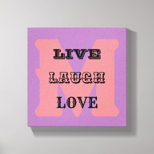 LIVE LAUGH LIEBE MONOGRAMM Stretched Canvas Print Leinwanddruck (Vorderseite)