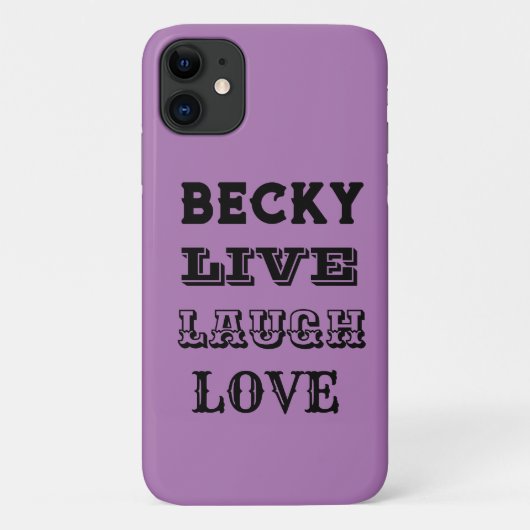 LIVE LAUGH LIEBE NAME LILA MODERN Case-Mate iPhone HÜLLE (Rückseite)
