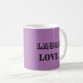 LIVE LAUGH LIEBE NAME LILA MODERN KAFFEETASSE (VorderseiteRechts)
