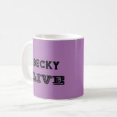LIVE LAUGH LIEBE NAME LILA MODERN KAFFEETASSE (Vorderseite Links)