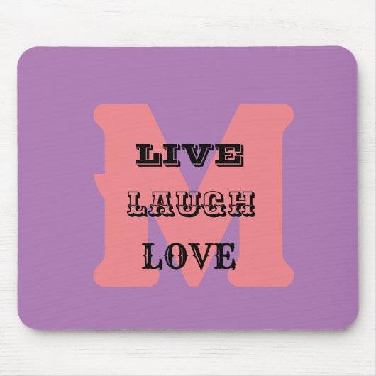 LIVE LAUGH LIEBE NAME LILA MODERNES MOUSepad (Vorne)