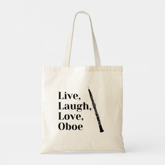 Live Laugh Liebe Oboe Zitat Oboist Tragetasche (Rückseite)