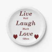 Live-Laugh-Liebe Pappteller (Vorderseite)