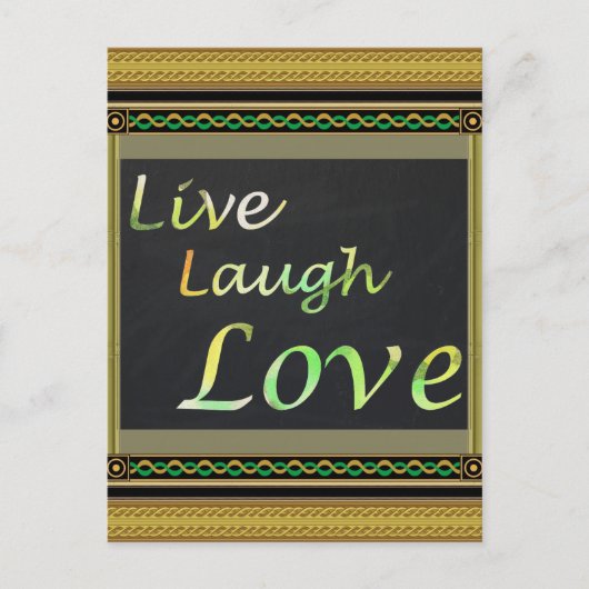 Live-Laugh-Liebe Postkarte (Vorderseite)