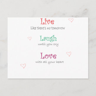 Live-Laugh-Liebe Postkarte