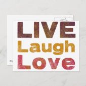 Live-Laugh-Liebe Postkarte (Vorne/Hinten)