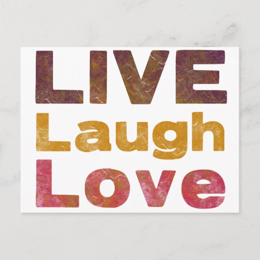Live-Laugh-Liebe Postkarte (Vorderseite)