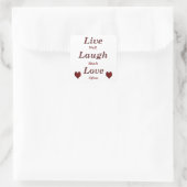 Live-Laugh-Liebe Quadratischer Aufkleber (Tasche)