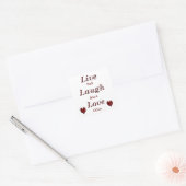 Live-Laugh-Liebe Quadratischer Aufkleber (Umschlag)