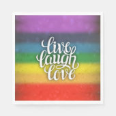 Live Laugh Liebe Rainbow Napkins Serviette (Vorderseite)