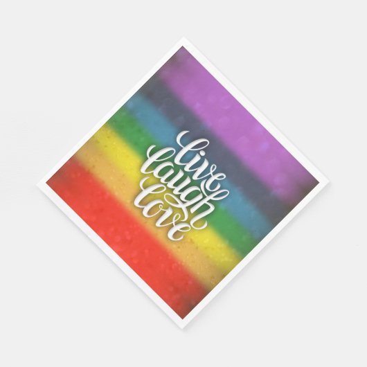 Live Laugh Liebe Rainbow Napkins Serviette (Ecke)