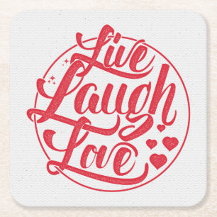 Live-Laugh-Liebe Rechteckiger Pappuntersetzer