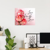 Live-Laugh-Liebe-Rose Poster (Heimbüro)