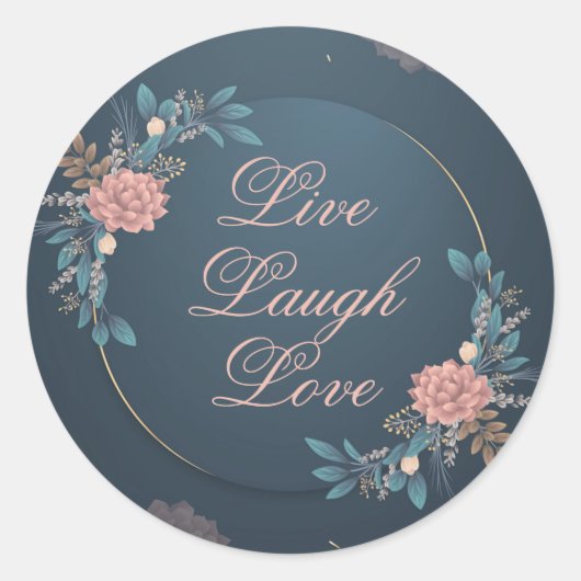 Live-Laugh-Liebe Runder Aufkleber (Vorderseite)