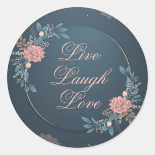 Live-Laugh-Liebe Runder Aufkleber