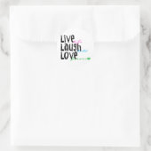Live-Laugh-Liebe Runder Aufkleber (Tasche)