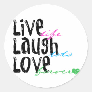 Live-Laugh-Liebe Runder Aufkleber