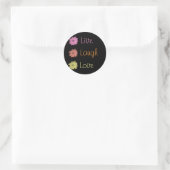 Live-Laugh-Liebe Runder Aufkleber (Tasche)