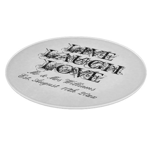 Live-Laugh-Liebe-Schneidebrett für Hochzeitsfeier Schneidebrett (Ecke)