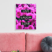 Live-Laugh-Liebe Schöne, blumengeschmückte Canvas Leinwanddruck (Insitu (Wohnzimmer))