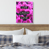Live-Laugh-Liebe Schöne, blumengeschmückte Canvas Leinwanddruck (Insitu (Schlafzimmer))