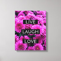 Live-Laugh-Liebe Schöne, blumengeschmückte Canvas