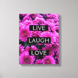 Live-Laugh-Liebe Schöne, blumengeschmückte Canvas Leinwanddruck