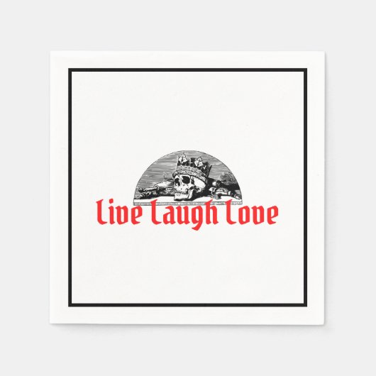Live-Laugh-Liebe Skull-Cocktail Serviette (Vorderseite)