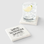 Live-Laugh-Liebe-Stein-Untersetzer für Neuvermählt Steinuntersetzer (Seitenansicht)