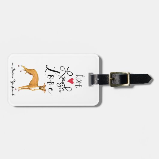 Live-Laugh-Liebe und italienischer Greyhound-Gepäc Gepäckanhänger (Vorderseite horizontal)