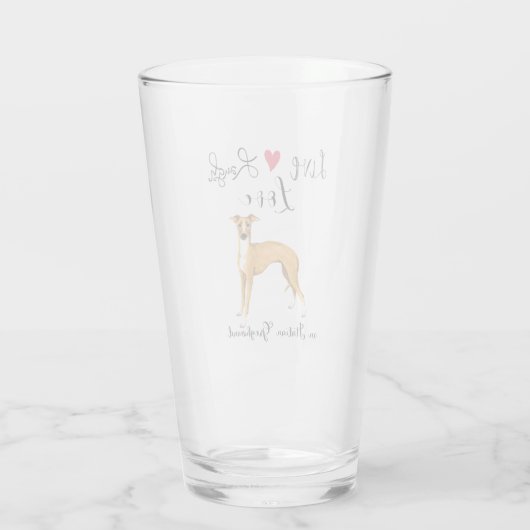 Live-Laugh-Liebe und italienisches Greyhound-Glas Glas (Rückseite)