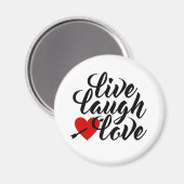 Live-Laugh-Liebe Valentine Calligraphy | Magnet (Vorderseite/Rückseite)