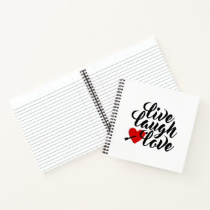Live-Laugh-Liebe Valentine Calligraphy   Notizbuch