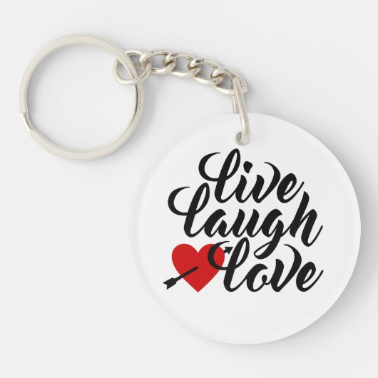 Live-Laugh-Liebe Valentine Calligraphy | Schlüssel Schlüsselanhänger (Vorderseite)