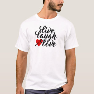 Live-Laugh-Liebe Valentine Calligraphy T-Shirt