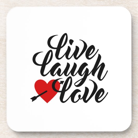 Live-Laugh-Liebe Valentine Calligraphy | UNTERSETZ Getränkeuntersetzer (Vorderseite)